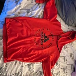 Adidas “Three Stripe Life” Medium Red Sweatshirt